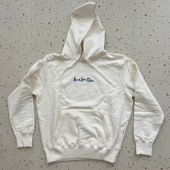 NWT Aime Leon Dore Brush Script Hoodie Coconut Milk Size Medium - Picture 1 of 11